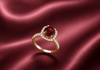 Bague halo carrée en grenat rouge naturel en or jaune 14K - AME Jewellery.