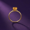 Bague solitaire en citrine naturelle en or jaune 14K - AME Jewellery.