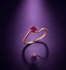 Bague solitaire en rubis naturel en or rose 14K - AME Jewellery.