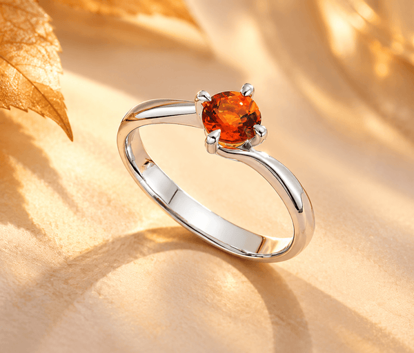 Bague torsadée solitaire en argent sterling avec citrine naturelle par AME Jewellery.