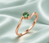 Bague tourmaline verte naturelle en or rose 14K - AME Jewellery. 