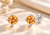 Boucles d'oreilles à 4 griffes en argent sterling et citrine naturelle - AME Jewellery.