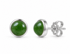 Boucles d’oreilles demi-sphériques en néphrite naturelle - AME Jewellery. 