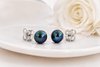 Boucles d'oreilles en perle d'eau douce bouton paon 7 mm, fabriquées en argent de qualité supérieure par AME Jewellery
