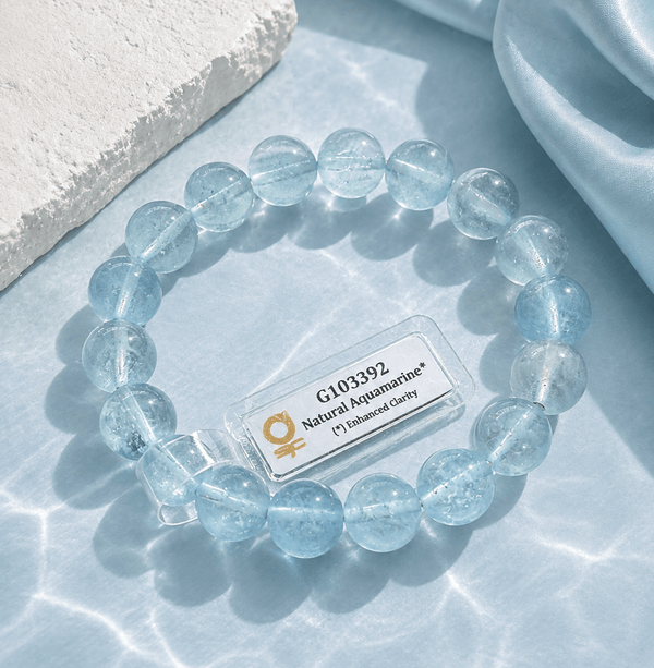 Bracelet de perles aigue-marine naturelle par AME Jewellery.