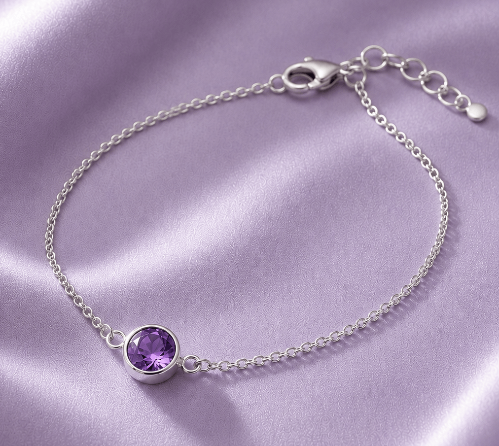 Bracelet en améthyste naturelle en argent sterling - AME Jewellery.