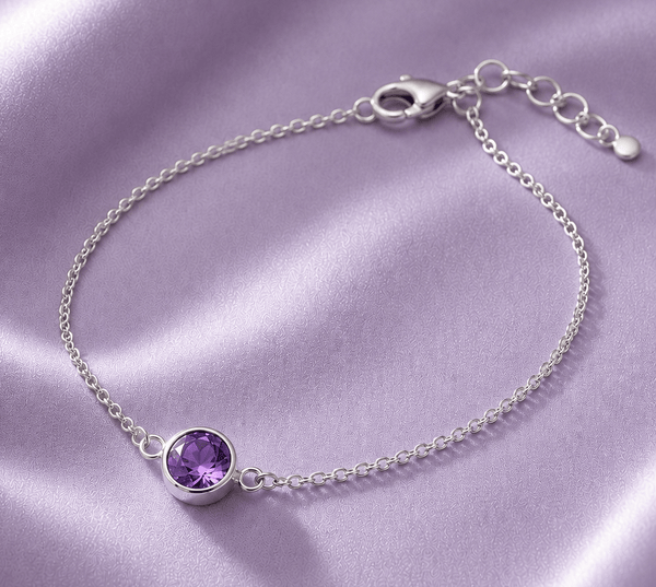 Bracelet en améthyste naturelle en argent sterling - AME Jewellery.
