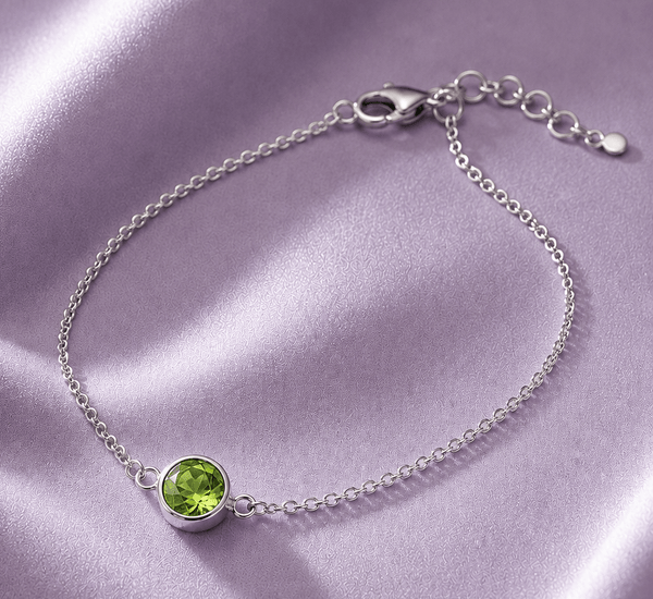Bracelet en argent sterling avec péridot naturel par AME Jewellery pour femme. 