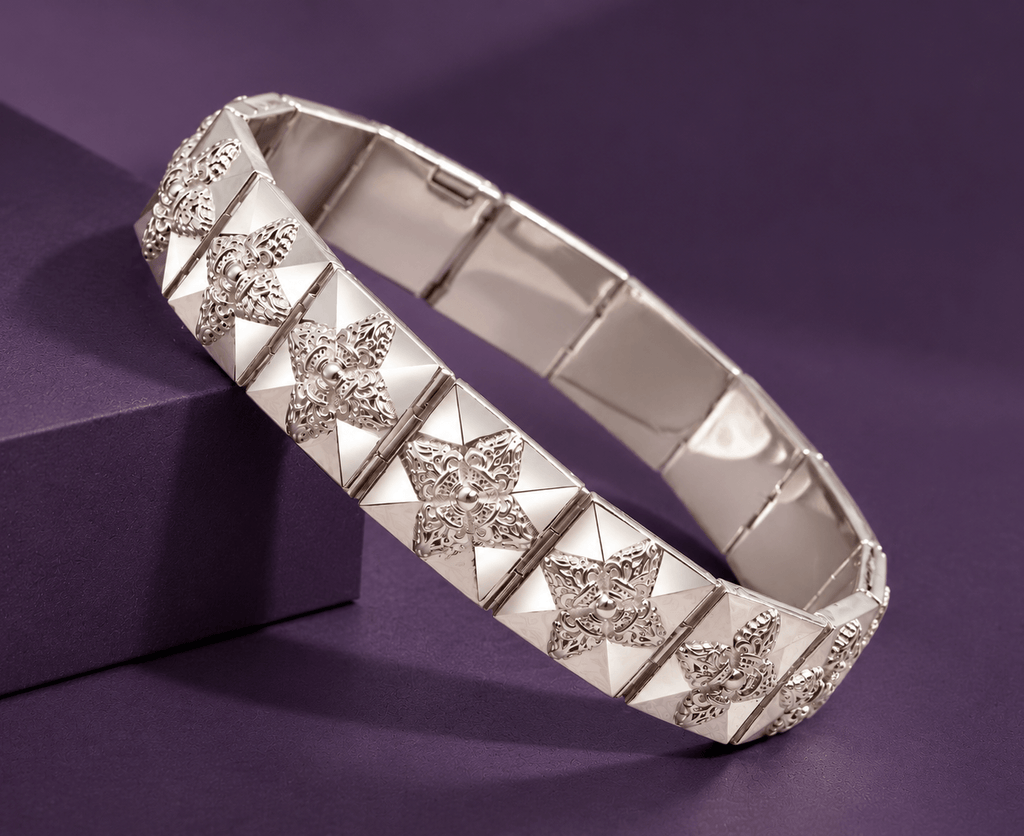 Bracelet bouddhiste tibétain Vajra en argent sterling pour homme - AME Jewellery.
