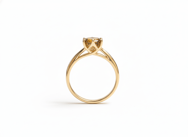 Nhẫn Vàng Đá quý thiên nhiên Brownish Yellow Citrine 6-prong Ring in 14K yellow Gold by AME Jewellery