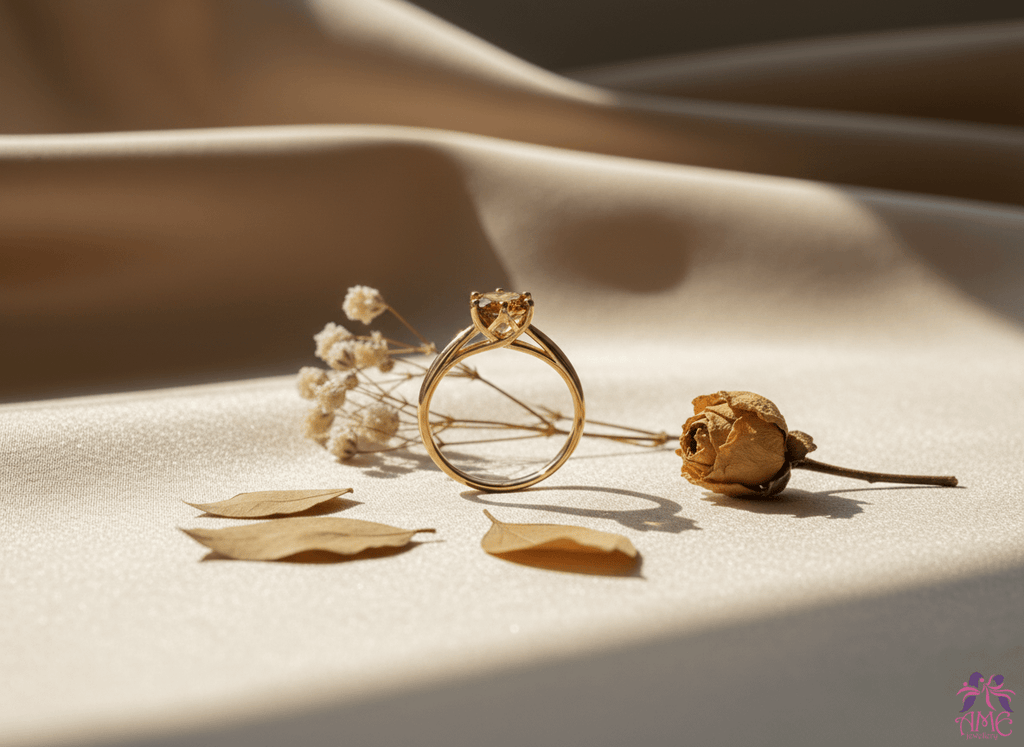 Nhẫn Vàng Đá quý thiên nhiên Brownish Yellow Citrine 6-prong Ring in 14K yellow Gold by AME Jewellery