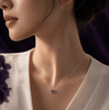 Collier chaîne solitaire en améthyste naturelle taille cœur en argent sterling - AME Jewellery.