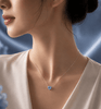 Collier en chaîne en topaze bleue naturelle taille cœur en argent sterling -  AME Jewellery