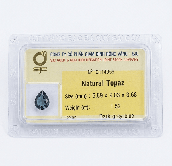 natural pear-shaped cut london blue topaz - AME Jewellery