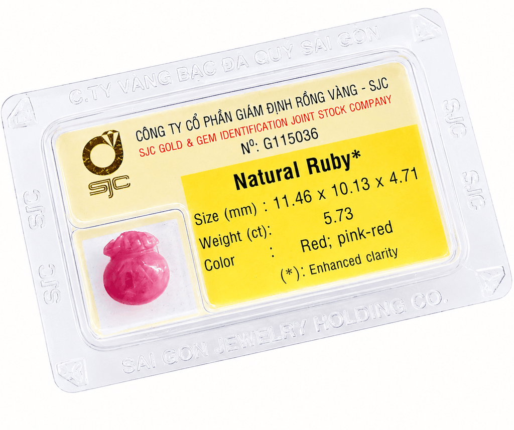 natural Ruby carved lucky money bag - AME Jewellery