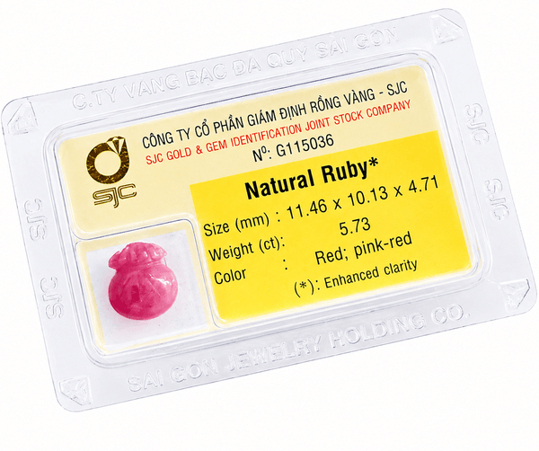 natural Ruby carved lucky money bag - AME Jewellery
