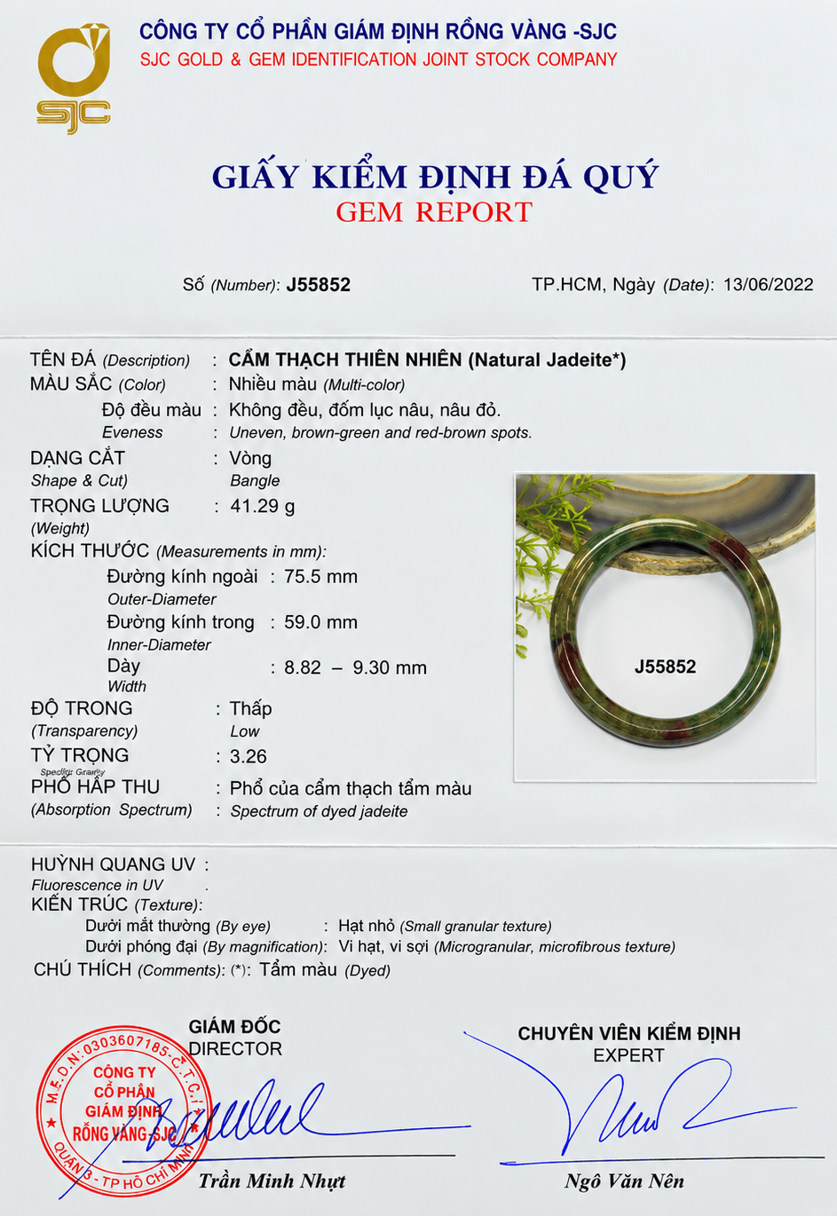 Vòng cẩm thạch thiên nhiên Multi color đường kính 59mm - AME Jewellery