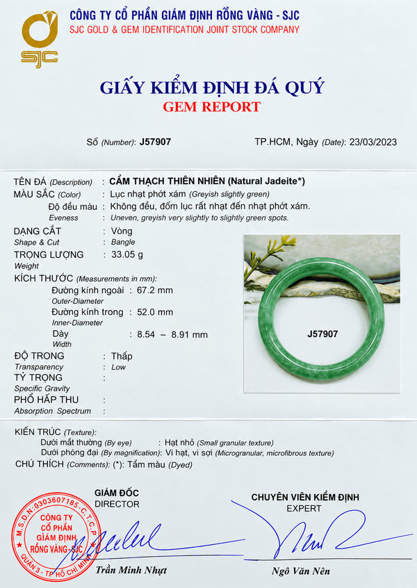 Natural Green Jadeite Bangle J57907 -  AME Jewellery.