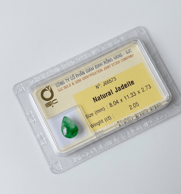 Natural Pear-cut Burmese Jadeite from AME Jewellery