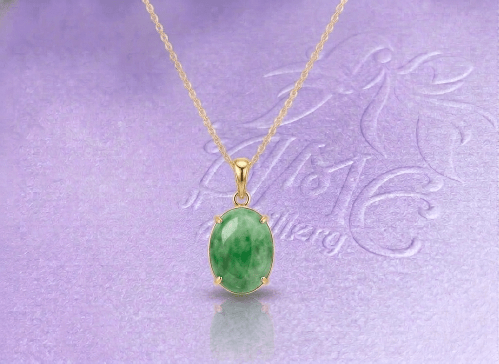 Mặt dây chuyền vàng 14K đá cẩm thạch tự nhiên - AME Jewellery