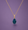 Mặt dây chuyền đá quý tự nhiên London Blue Topaz 7*9mm -  AME Jewellery
