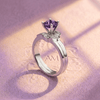 Natural Amethyst Leaf Ring in Sterling Silver - AME Jewellery