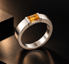 Natural Baguette Citrine Men's Ring in Sterling Silver - AME Jewellery