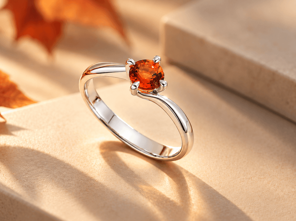 Natural Citrine Solitaire Twist Ring in Sterling Silver by AME Jewellery.
