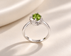 Natural Round cut Peridot Ring in Sterling Silver by AME Jewellery. 