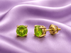 Natural Peridot Earrings in 14K Yellow Gold - AME Jewellery