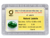 Natural Jadeite Jade certificate - AME Jewellery
