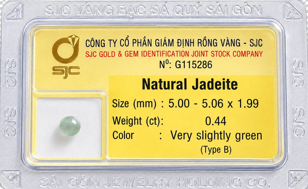 Natural 5mm round cabochon Jadeite (翡翠 Fěicuì) - AME Jewellery. 