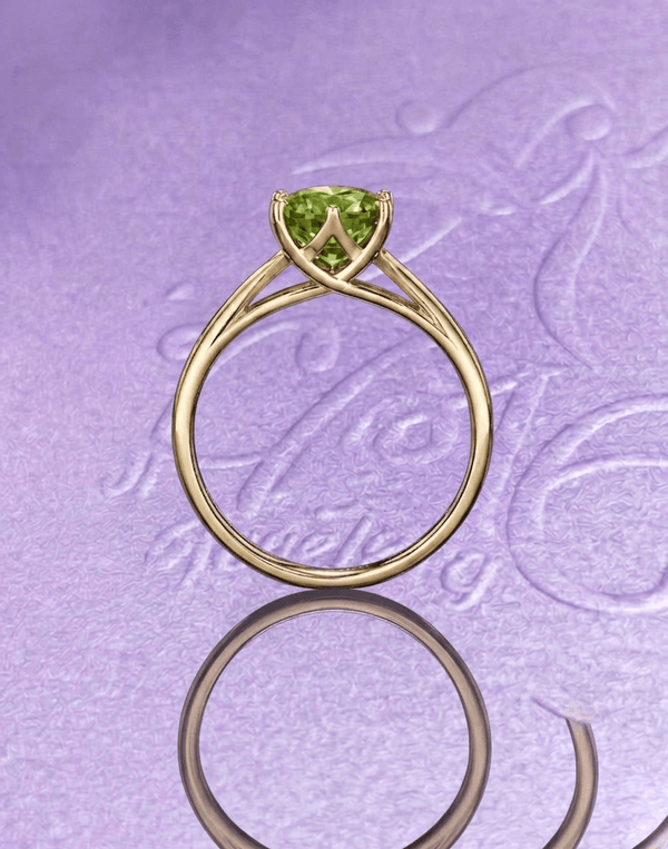 Nhẫn đá quý tự nhiên Peridot 6mm - AME Jewellery