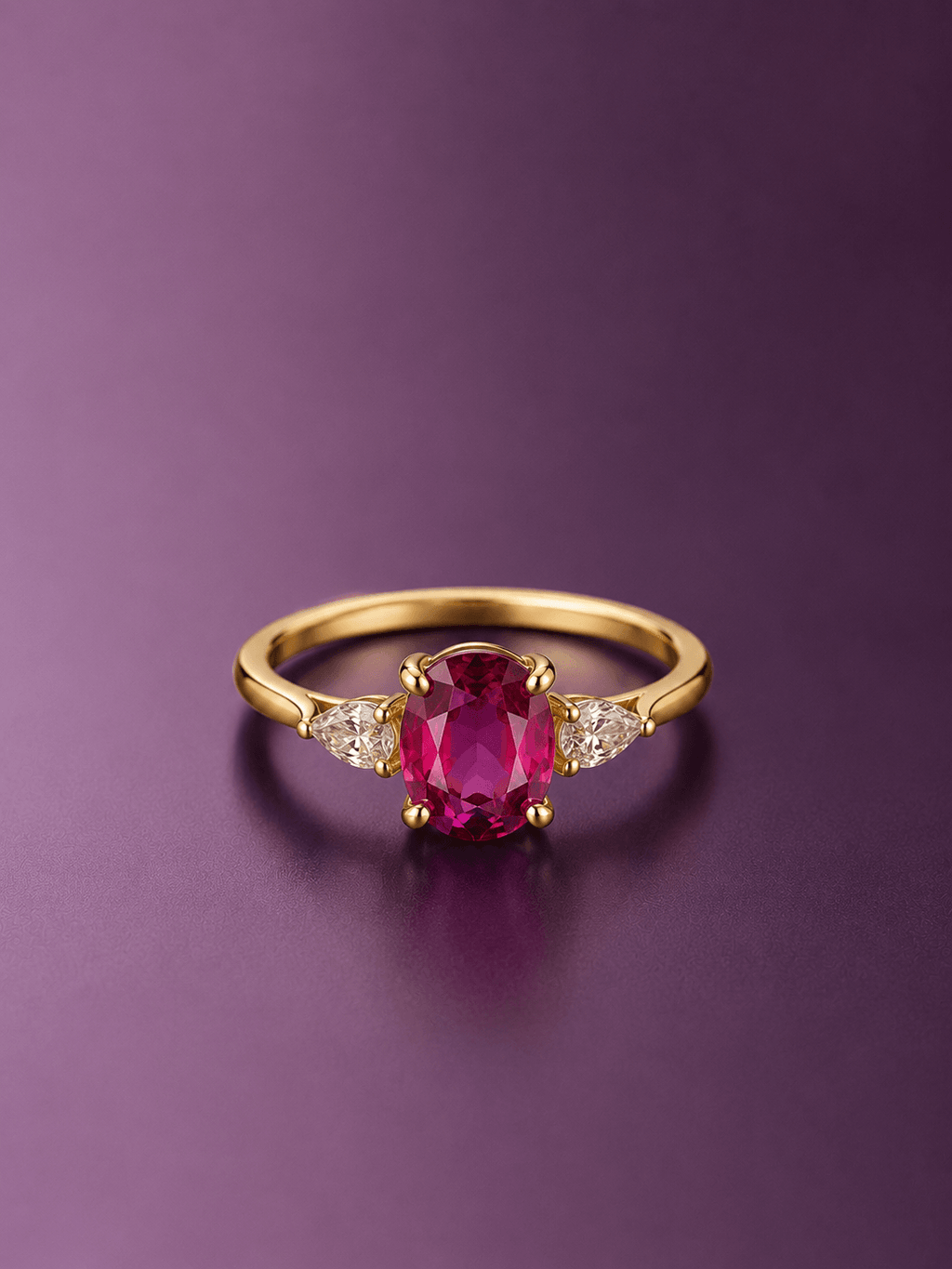 Nhẫn vàng 14K đá quý tự nhiên Garnet- AME Jewellery.