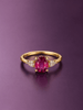 Nhẫn vàng 14K đá quý tự nhiên Garnet- AME Jewellery.