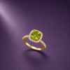 Nhẫn vàng 14 đá quý tự nhiên Peridot 7mm - AME Jewellery