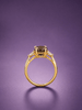 nhẫn vàng 14K đá quý tự nhiên thạch anh ám khói - AME Jewellery