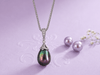 Green Teardrop Freshwater Pearl Pendant in Sterling Silver - AME Jewellery