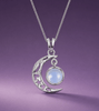 Pendentif demi-lune en argent sterling et pierre de lune naturelle - AME Jewellery.