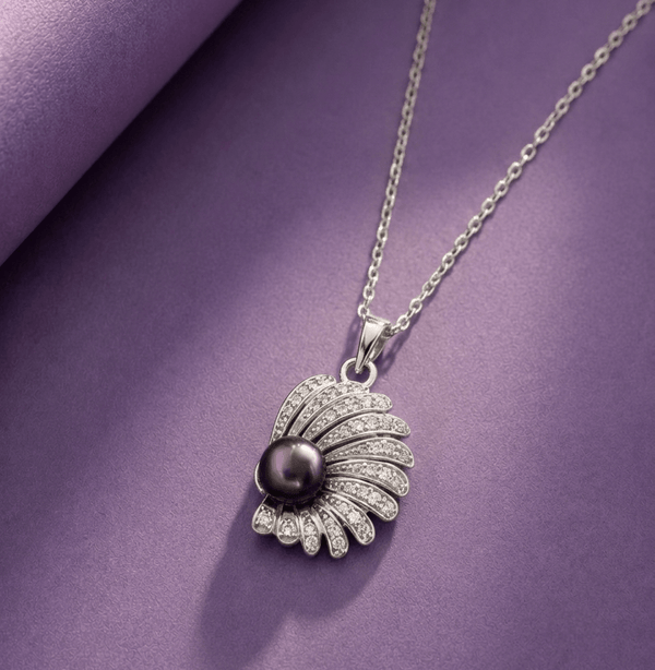 Collier pendentif en argent sterling avec perle de culture d'eau douce en forme de bouton de paon vert de 6,5 mm à 7 mm/9 mm par AME Jewellery pour femme.  