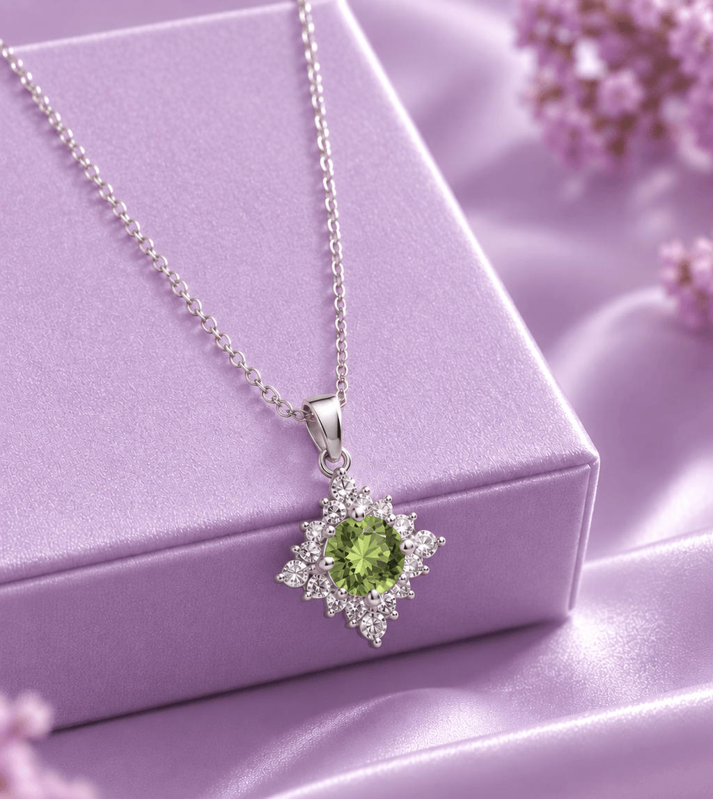 Pendentif en argent sterling avec péridot  - AME Jewellery