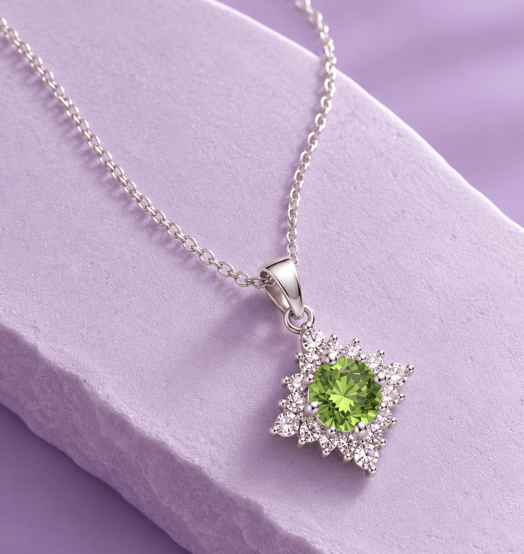 Pendentif en argent sterling avec péridot  - AME Jewellery