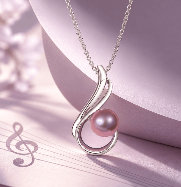 Collier pendentif en argent sterling avec perle de culture d'eau douce aubergine par AME Jewellery pour femme. 