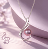 Collier pendentif en argent sterling avec perle de culture d'eau douce aubergine par AME Jewellery pour femme. 