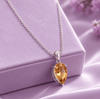 Pendentif en argent sterling et citrine naturelle taille poire - AME Jewellery