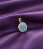 Pendentif en or jaune 14K avec aigue-marine rose-sculptée - AME Jewellery