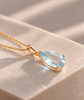 Pendentif en or jaune 14K et aigue-marine taille poire - AME Jewellery
