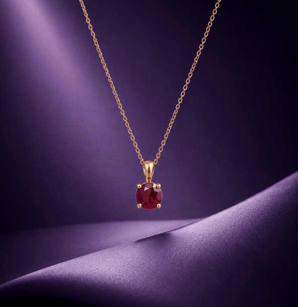 Pendentif rubis naturel de en or jaune 14K - AME Jewellery