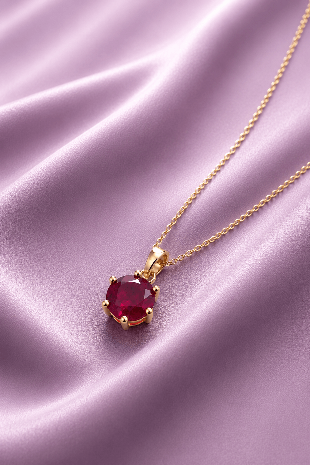 Pendentif rubis naturel de en or jaune 14K - AME Jewellery