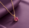 Pendentif tourmaline rose naturelle en or jaune 14K - AME Jewellery. 